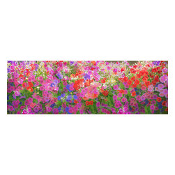 Douglas Page Photographic Arts - Petunia Panorama, Fine Art, 24"x8" - Prints And Posters