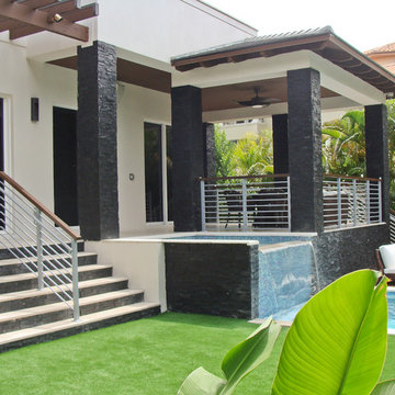 Patio with Royal Black Format Natural Stone Panels