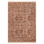 Bareens Designer Rugs - Doop Pak Persian Lili Taupe/Green Wool Rug - 6'1'' x 8'11'' - Designed with mesmerizing intricacy and gorgeous color palette, this hand-knotted masterpiece demonstrates the beauty and electrifying thrill of Pak Persian art. These meticulously hand-knotted Pak-Persian rug is made with pure wool and features breathtaking traditional, transitional, and tribal designs in bold luxurious color pallets. Known for their intricate designs these rugs are a reproduction of Persian rugs, made in Pakistan with unique Mughal designs. Made by master weavers using the same Persian texture, design and dying technique, we wanted to produce the most significant manifestation of Persian art, life, and culture. This rug is most famous for its exceptional quality, incredible designs, patterns, and vibrant rich color. Pak-Persian rugs made with Persian weave with high knot counts, which enables the high intricacy and detail found in the patterns are also referred to as "State of art", each color adds a rich beautiful detail in the artwork of this rug. The design, color, and beautiful chromatic composition with a vibrant sheen with intricate designs, exude beauty, elegance, and quality make this rug a masterpiece of its own.