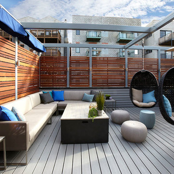 infinity Canopy incorporated in a unique frame design at a Chicago roof top