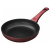 Saflon Titanium Nonstick Fry Pan, 4mm Forged Aluminum, PFOA Free, Red, 11"