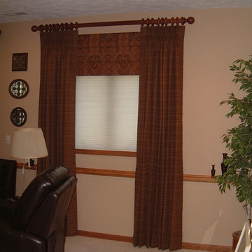 Pinch Pleat Draperies w/ Wood pole and rings