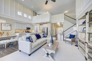 Living room - coastal living room idea in Other