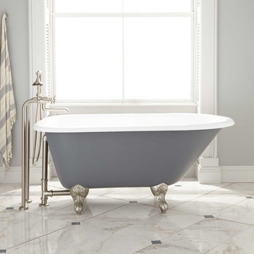 54" MIYA CAST IRON CLAWFOOT TUB - BALL & CLAW FEET - DARK GRAY