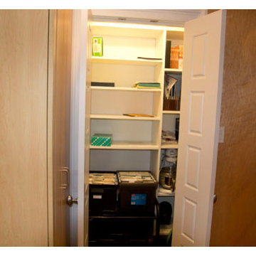 Office storage closet with bifold doors