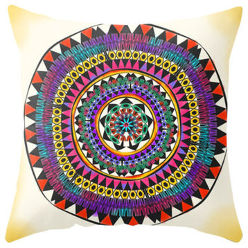 Vibrant Bohemian Mandala Pillow Cover