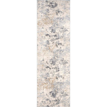 nuLOOM Chastin Modern Abstract Area Rug, Beige, 2'x8'