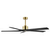 54" Reversible 5-Blade DC Ceiling Fan With Remote Control, Gold/Black/