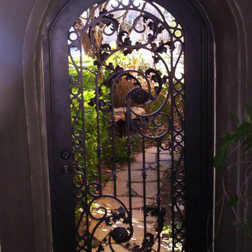 Wrought iron gates.