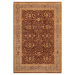 Bareens Designer Rugs - Classic Ziegler Dorine Brown Gray Hand-Knotted Wool Rug - 9'1'' x 11'4'' - Enhance the ambiance of your home with this magnificent Persian-influenced Turkish hand-knotted rug made by skilled artisans capable of creating the most exceptional vegetable dyes and hand-spun wool. This exquisite handmade rug is a one-of-a-kind Peshawar Kafkaz, otherwise identified as Chobi, Chobi Peshawar, Oushak, or Ziegler rug. These handmade rugs are crafted in Pakistan utilizing superior-quality wool imported from Australia, New Zealand, and Korea in two types of weaves: the Persian weave and the Mori weave. This rug is meticulously crafted by hand using the finest natural vegetable dyes extracted from local plants. The artisans use a blend of hand-spun local and fine merino wool, resulting in a rug with a compelling texture, higher lanolin content, and longer staple. The artisans occasionally incorporate natural or artificial silk into the pile to enhance specific motifs. The finished product is an awe-inspiring execution of flawless design and an understated palette that exudes elegance.
