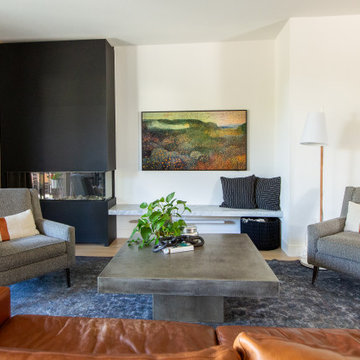 Living Room Remodel with Asymmetrical Fireplace