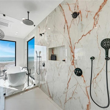 Sunset Beach walk in dekton shower