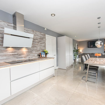 contemporary satin grey kitchen