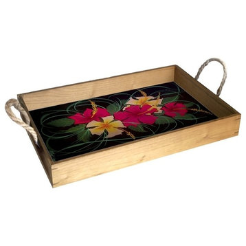 Hibiscus Wood Serving Tray
