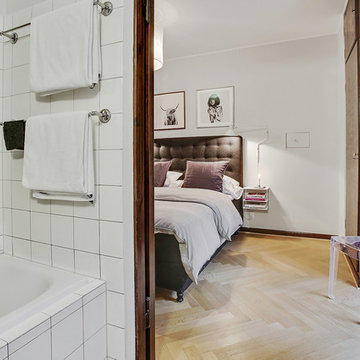 Moderne indretning i herskabslejlighed