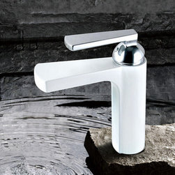 New Brass High Quality Bathroom Mixer Faucet White Waterfall Faucet T1020W - Bathroom Sink Faucets