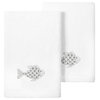 Linum Home Textiles 100% Turkish Cotton FIGI 2PC Emb Fingertip Towel Set