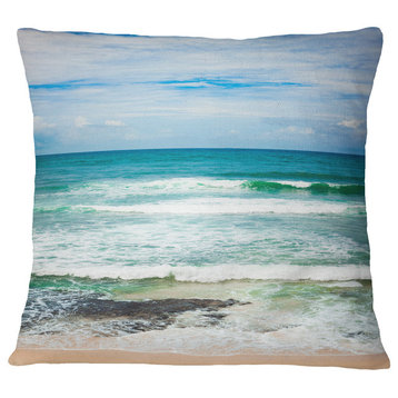 Indian Ocean Seascape Photography Throw Pillow, 16"x16"