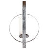 18"x12" Candle Wall Sconce Holder With Glass Silver Metal Wall Decor Single