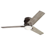 Kichler Lighting - Kichler Lighting 300352OZ Chiara - 52" Ceiling Fan with Light Kit - Vintage accents give this 52in. Chiara LED ceiling fan in Brushed Nickel its signature industrial style. Mesh inlays, weathered-wood look blades and a ceiling hugger design is at home in a variety of indoor spaces.  Canopy Included: TRUE  Shade Included: TRUE  Canopy Diameter: 7.00  Rod Length(s): 6 x 1  Dimable: TRUE  Warranty: Limited Lifetime  Color Temperature:   Lumens:   CRI:   Amps: 0.45Chiara 52" Ceiling Fan Olde Bronze Weathered Medium Oak Blade Cased Etched Opal Glass *UL Approved: YES *Energy Star Qualified: n/a  *ADA Certified: n/a  *Number of Lights: Lamp: 1-*Wattage:17w LED bulb(s) *Bulb Included:Yes *Bulb Type:LED *Finish Type:Olde Bronze