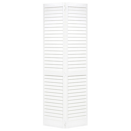 Plantation Bi-fold Closet Door, Louver/Louver, White, 1"x36"x80"