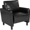 Contemporary Upholstered Chair in Black Bonded Leather