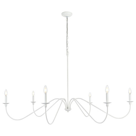 Rohan Six Light Chandelier in White