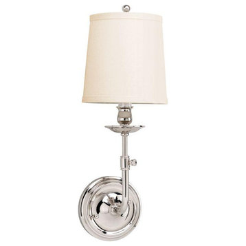 Hudson Valley Logan 1 Light Wall Sconce in Polished Nickel