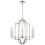 Kalco - 6 Light Casual Luxury Chandelier by Kalco, Polished Nickel, 27" - Provence 6 Light Chandelier
