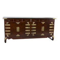 Korean Antique Style 8 Drawer Double Cabinet Credenza