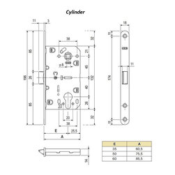 Mediana Evolution Lock For Internal Doors By AGB - Door Locks