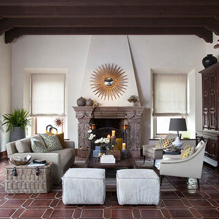 Living room - mediterranean living room idea in Austin
