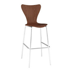Modway - Ernie Wood Bar Stool, Walnut - Bar Stools and Counter Stools