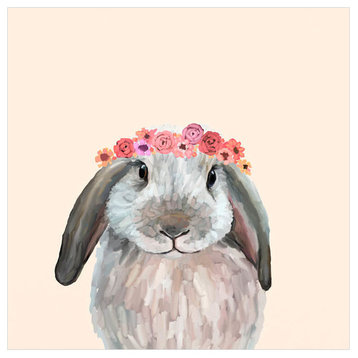 "White Floppy With Flower Crown" Canvas Wall Art by Cathy Walters