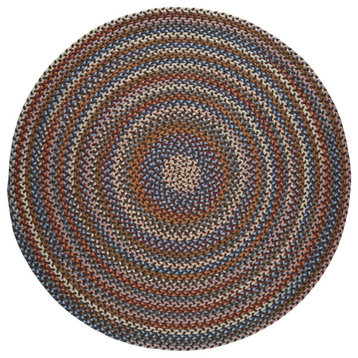 Tribeca Braided Virgin Wool Rug Walnut 4' Round