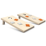 Belknap Hill Trading Post - Cornhole Toss Game Set With Bags, Orange and White Bags - Belknap Hill Trading Post's corn hole boards are built to American Corn hole Association (ACA) specs and are ACA-approved, while our authentic, corn-filled, duck cloth bags are weighted for proper tossing. Foldable board legs make your set easy to store and transport for corn hole to go-go.