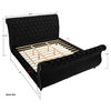 Classic Platform Bed, Scrolled Head/Foot With Faux Crystal Tufting, Black, King