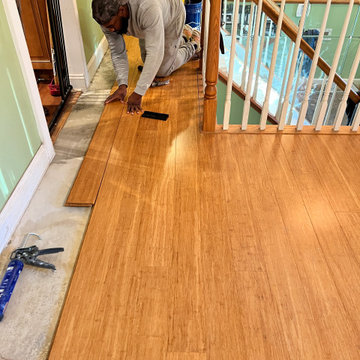 Engineered Hardwood Flooring Installation & Custom Stair Tread Renovation