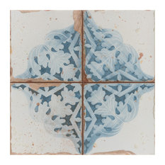 SomerTile Artisan Azul Decor 13" x 13" Ceramic Floor and Wall Tile