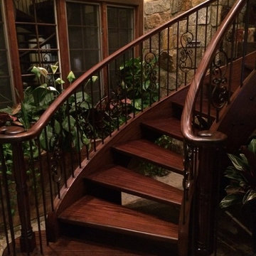 Mahagony Stairs with Metal Balusters