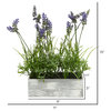 Vickerman 15" Lavender Plant in Wood Rectangle Pot