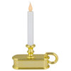 9.5" Pre-Lit LED White Lighted Christmas Candle Lamp with Gold Handle Base