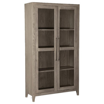 Ashley Furniture Dalenville 2-Door Wood Accent Cabinet in Antiqued Light Gray