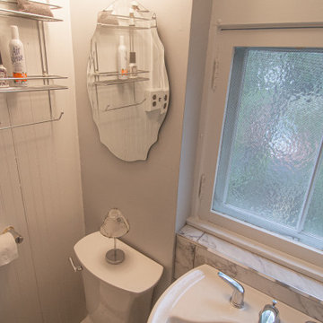 Urban Bath with pedestal sink combined with industrial slider