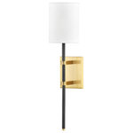 Mitzi by Hudson Valley Lighting - Denise 1-Light Wall Sconce Aged Old Bronze - Sleek and streamlined, Denise is armed with deco details that will get better with time. Contrasting finishes draw the eye in, the soft black stem anchoring the transitional design. Available in aged old bronze or polished nickel, Denise's striking good looks will look good lining a hallway, accenting a powder room or bath, or lighting up any nook in your house.