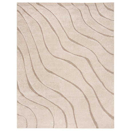 Safavieh Florida Shag Collection SG472 Rug, Cream/Beige, 8'x10'