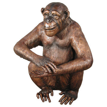 Sitting Monkey Bronze Sculpture