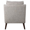 Retro Modern Gray Tweed Arm Chair Vintage Thick Cushion Deep Scandi Open Frame