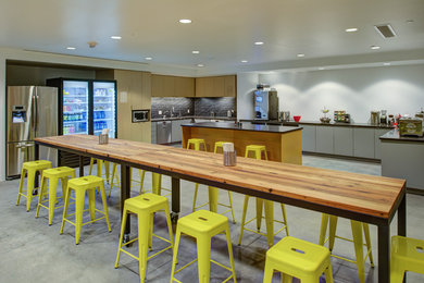 Huge minimalist kitchen/dining room combo photo in San Francisco