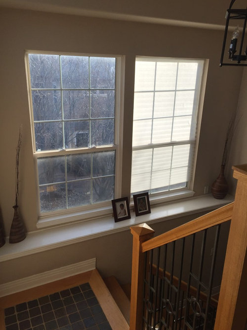 Window Coverings For 2 Windows In Stairway